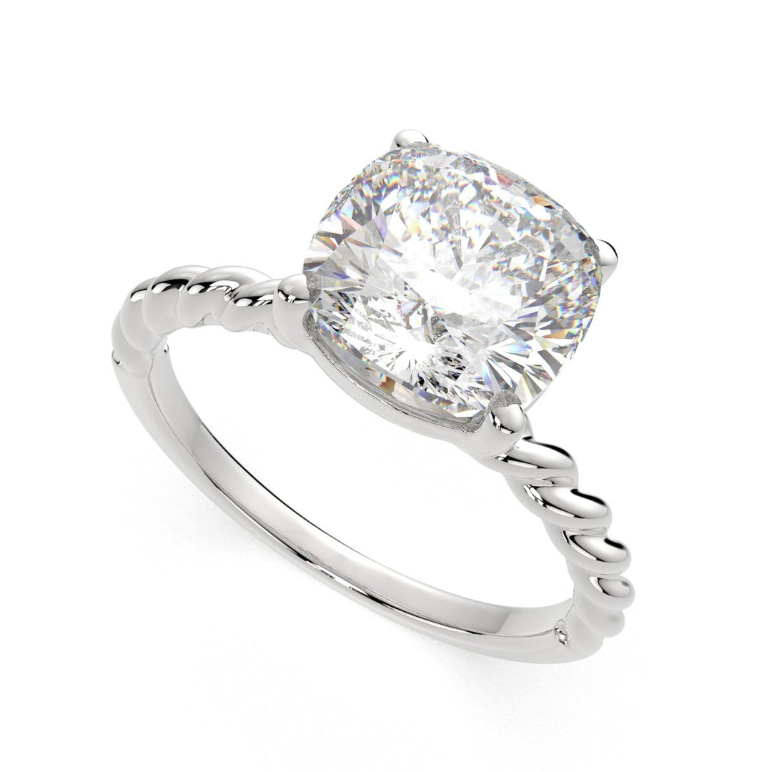 Renata Cushion Cut Solitaire Rope Engagement Ring Setting - Nivetta