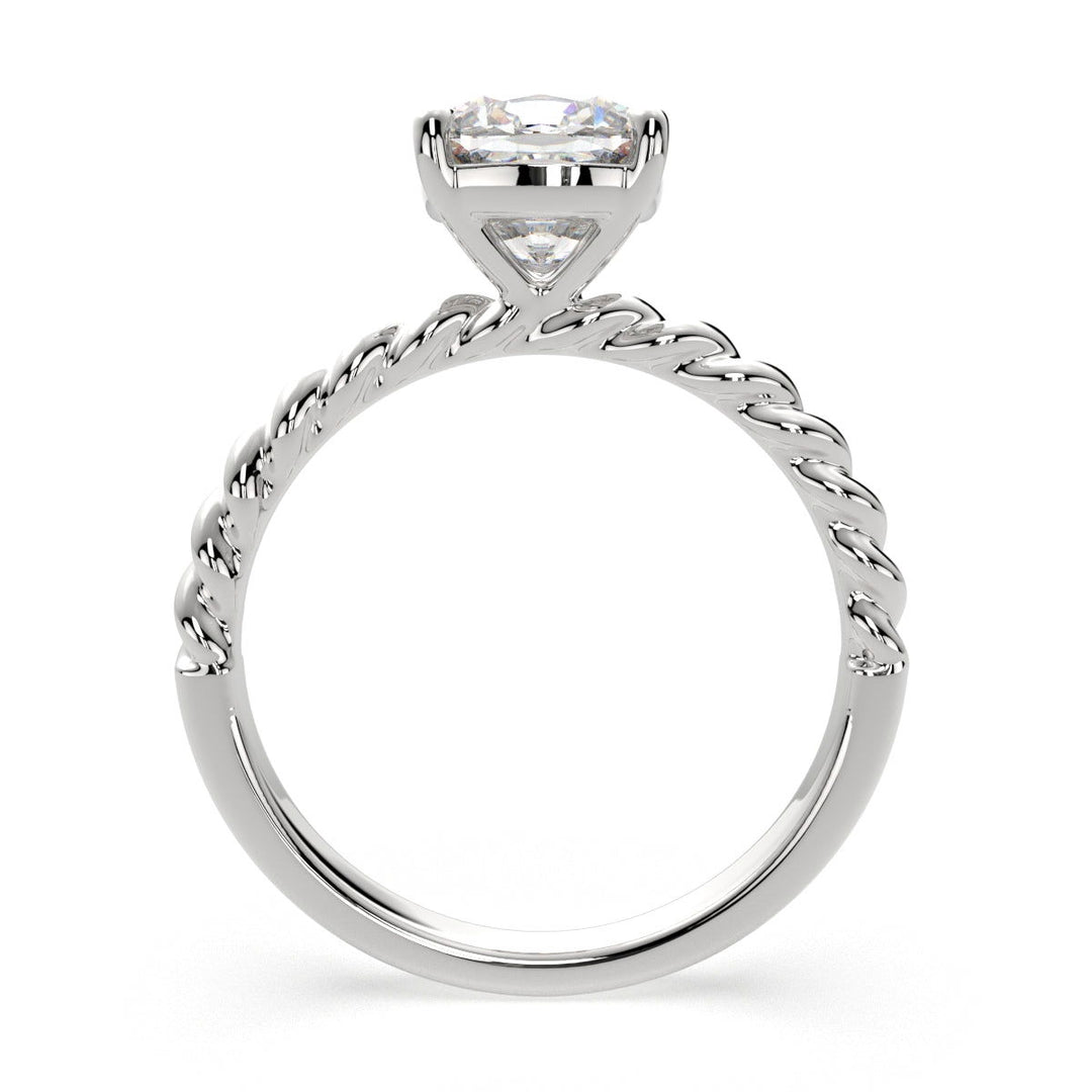 Renata Cushion Cut Solitaire Rope Engagement Ring Setting - Nivetta