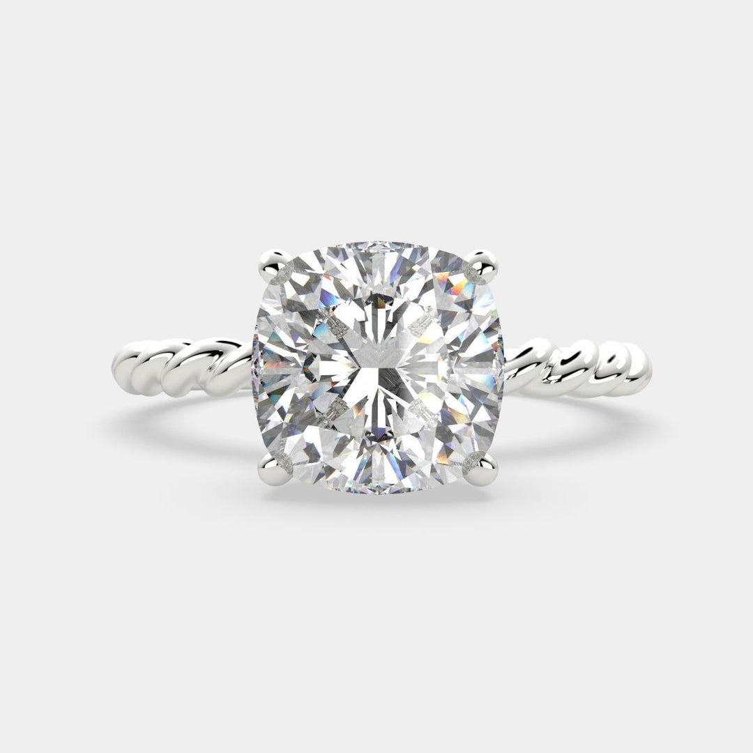 Renata Cushion Cut Solitaire Rope Engagement Ring Setting - Nivetta