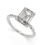 Load image into Gallery viewer, Renata Emerald Cut Solitaire Rope Engagement Ring Setting - Nivetta
