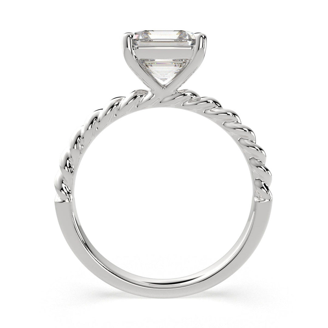 Renata Emerald Cut Solitaire Rope Engagement Ring Setting - Nivetta