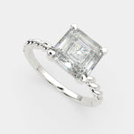 Load image into Gallery viewer, Renata Emerald Cut Solitaire Rope Engagement Ring Setting - Nivetta
