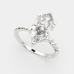 Load image into Gallery viewer, Renata Marquise Cut Solitaire Rope Engagement Ring Setting - Nivetta
