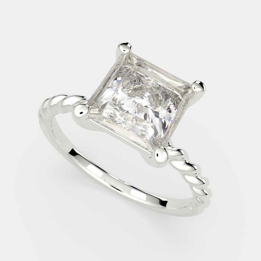 Renata Princess Cut Solitaire Rope Engagement Ring Setting - Nivetta