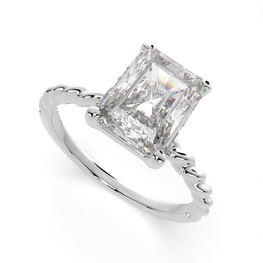 Renata Radiant Cut Solitaire Rope Engagement Ring Setting - Nivetta