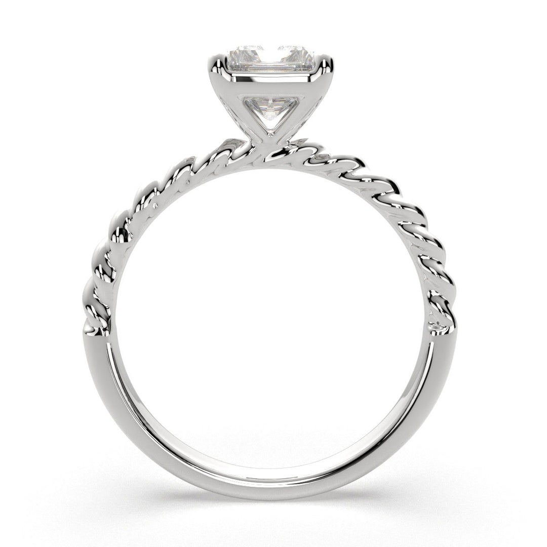 Renata Radiant Cut Solitaire Rope Engagement Ring Setting - Nivetta