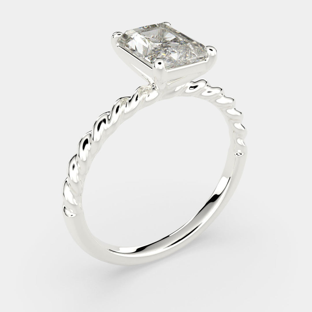 Renata Radiant Cut Solitaire Rope Engagement Ring Setting - Nivetta