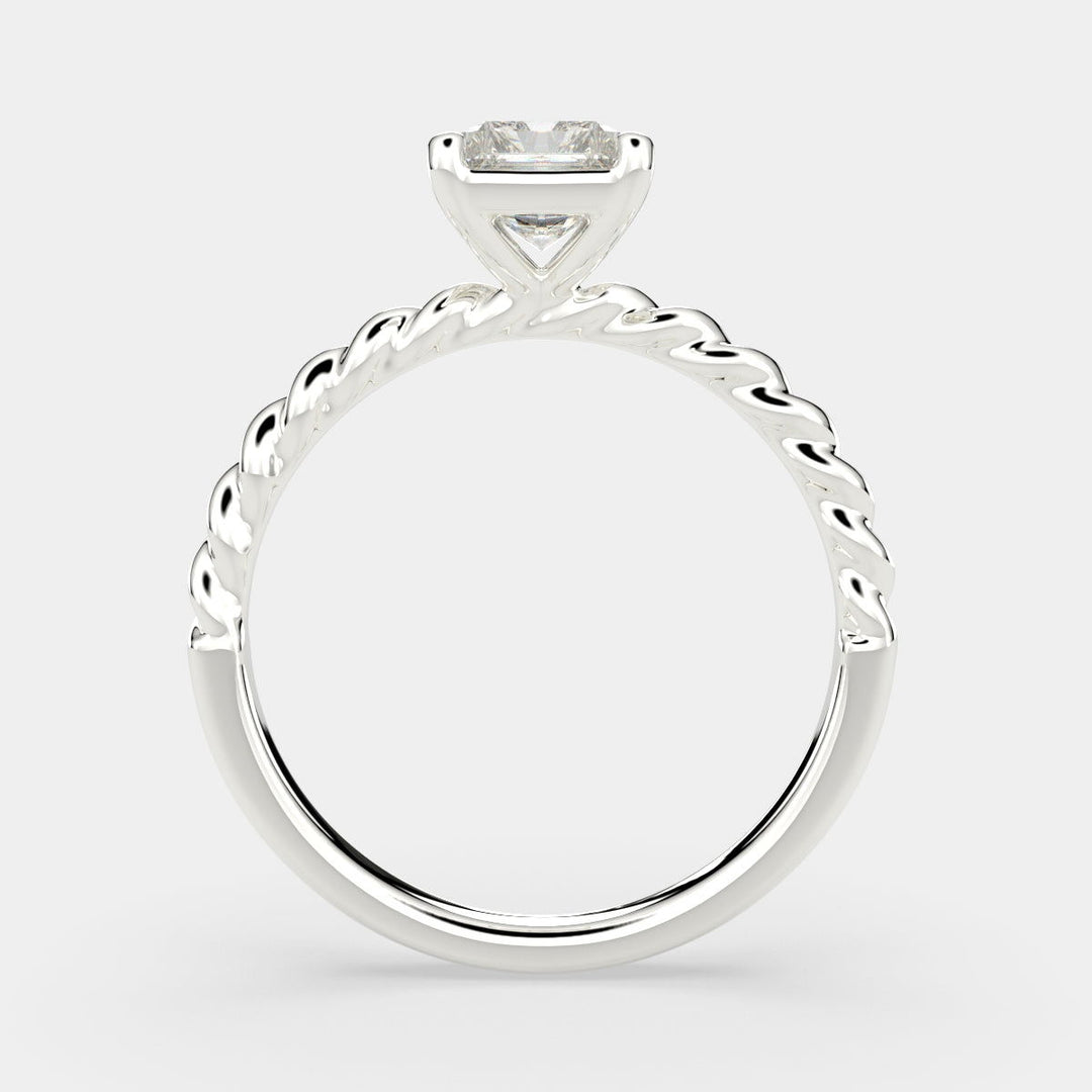 Renata Radiant Cut Solitaire Rope Engagement Ring Setting - Nivetta