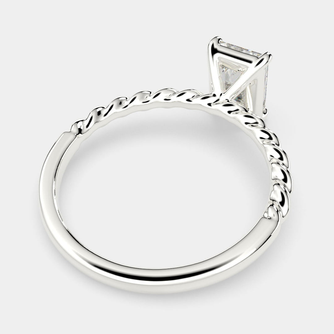 Renata Radiant Cut Solitaire Rope Engagement Ring Setting - Nivetta