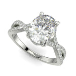 Load image into Gallery viewer, Rosalee Oval Cut Pave Split Shank Twist Claw Set Engagement Ring Setting - Nivetta
