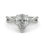 Load image into Gallery viewer, Rosalee Pear Cut Pave Split Shank Twist Claw Set Engagement Ring Setting - Nivetta
