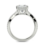 Load image into Gallery viewer, Rosalee Princess Cut Pave Split Shank Twist Claw Set Engagement Ring Setting - Nivetta
