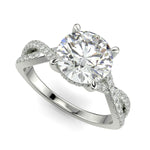 Load image into Gallery viewer, Rosalee Round Cut Pave Split Shank Twist Claw Set Engagement Ring Setting - Nivetta
