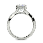 Load image into Gallery viewer, Rosalee Round Cut Pave Split Shank Twist Claw Set Engagement Ring Setting - Nivetta
