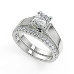 Load image into Gallery viewer, Ryann Cathedral Solitaire Cushion Cut Diamond Engagement Ring - Nivetta
