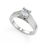 Load image into Gallery viewer, Ryann Cathedral Solitaire Cushion Cut Diamond Engagement Ring - Nivetta
