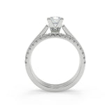 Load image into Gallery viewer, Ryann Cathedral Solitaire Cushion Cut Diamond Engagement Ring - Nivetta
