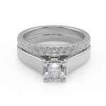 Load image into Gallery viewer, Ryann Cathedral Solitaire Cushion Cut Diamond Engagement Ring - Nivetta
