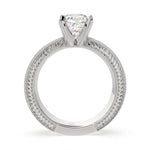 Load image into Gallery viewer, Sabrina Cushion Cut Solitaire Hand Engraved Milgrain Engagement Ring Setting - Nivetta
