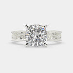 Load image into Gallery viewer, Sabrina Cushion Cut Solitaire Hand Engraved Milgrain Engagement Ring Setting - Nivetta
