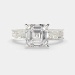 Load image into Gallery viewer, Sabrina Emerald Cut Solitaire Hand Engraved Milgrain Engagement Ring Setting - Nivetta
