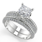 Load image into Gallery viewer, Sabrina Knife Edge Pave Double Sided Princess Cut Diamond Engagement Ring - Nivetta
