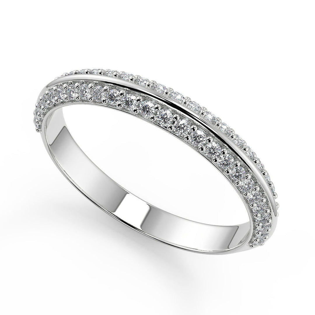 Sabrina Knife Edge Pave Double Sided Princess Cut Diamond Engagement Ring - Nivetta