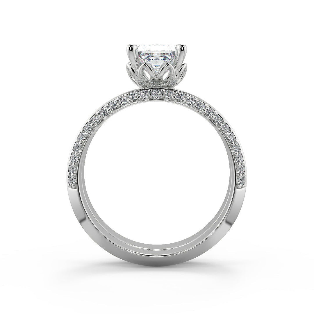 Sabrina Knife Edge Pave Double Sided Princess Cut Diamond Engagement Ring - Nivetta