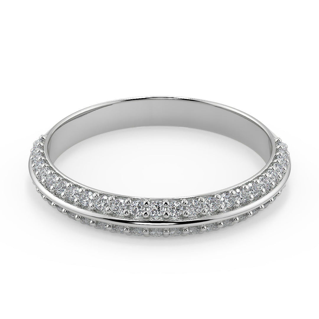 Sabrina Knife Edge Pave Double Sided Princess Cut Diamond Engagement Ring - Nivetta