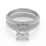 Load image into Gallery viewer, Sabrina Knife Edge Pave Double Sided Princess Cut Diamond Engagement Ring - Nivetta
