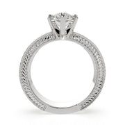 Sabrina Marquise Cut Solitaire Hand Engraved Milgrain Engagement Ring Setting - Nivetta