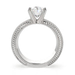 Load image into Gallery viewer, Sabrina Oval Cut Solitaire Hand Engraved Milgrain Engagement Ring Setting - Nivetta
