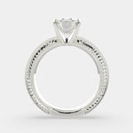 Load image into Gallery viewer, Sabrina Oval Cut Solitaire Hand Engraved Milgrain Engagement Ring Setting - Nivetta
