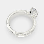 Load image into Gallery viewer, Sabrina Oval Cut Solitaire Hand Engraved Milgrain Engagement Ring Setting - Nivetta
