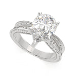 Load image into Gallery viewer, Sabrina Pear Cut Solitaire Hand Engraved Milgrain Engagement Ring Setting - Nivetta
