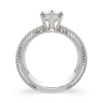 Load image into Gallery viewer, Sabrina Pear Cut Solitaire Hand Engraved Milgrain Engagement Ring Setting - Nivetta
