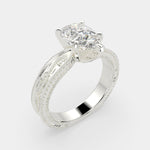 Load image into Gallery viewer, Sabrina Pear Cut Solitaire Hand Engraved Milgrain Engagement Ring Setting - Nivetta
