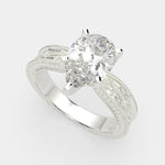 Load image into Gallery viewer, Sabrina Pear Cut Solitaire Hand Engraved Milgrain Engagement Ring Setting - Nivetta
