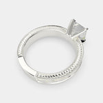 Load image into Gallery viewer, Sabrina Pear Cut Solitaire Hand Engraved Milgrain Engagement Ring Setting - Nivetta
