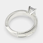 Load image into Gallery viewer, Sabrina Radiant Cut Solitaire Hand Engraved Milgrain Engagement Ring Setting - Nivetta
