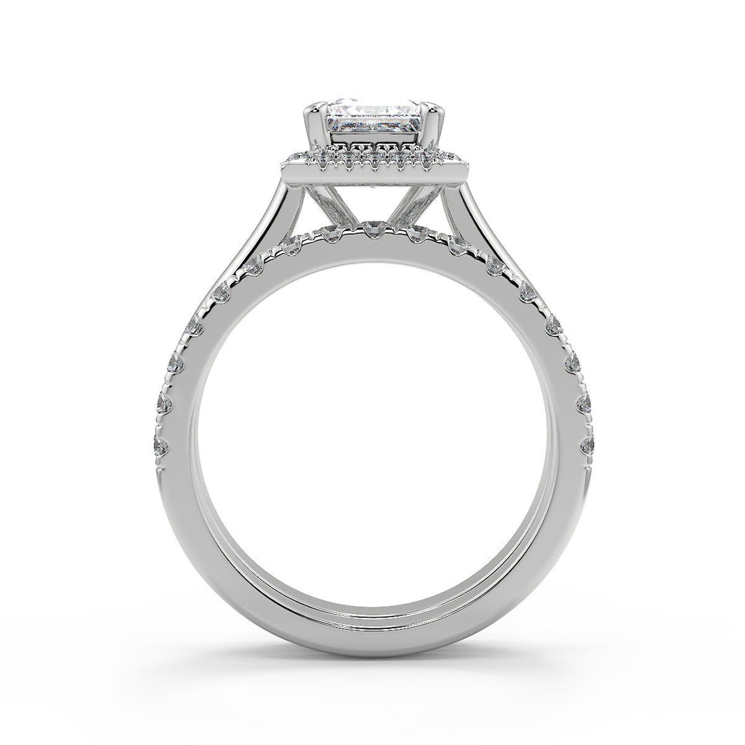 Sage Halo 4 Prong Princess Cut Diamond Engagement Ring - Nivetta