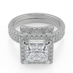 Load image into Gallery viewer, Sanai Micro Pave Halo Princess Cut Diamond Engagement Ring - Nivetta
