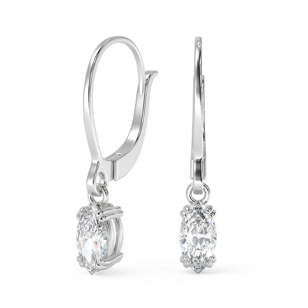 Saniyah Marquise Cut Double Prong Earrings Leverback - Nivetta