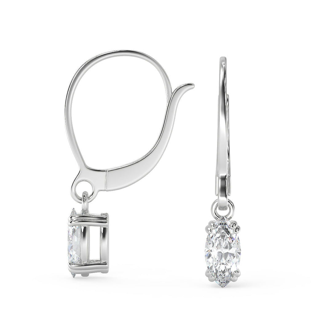 Saniyah Marquise Cut Double Prong Earrings Leverback - Nivetta