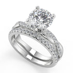 Load image into Gallery viewer, Saniyah Petite twist Pave Round Cut Diamond Engagement Ring - Nivetta
