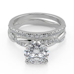 Load image into Gallery viewer, Saniyah Petite twist Pave Round Cut Diamond Engagement Ring - Nivetta
