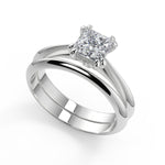 Load image into Gallery viewer, Sarai Double Prong Solitaire Princess Cut Diamond Engagement Ring - Nivetta

