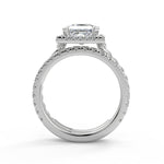 Load image into Gallery viewer, Sariah Halo Rope Twist Princess Cut Diamond Engagement Ring - Nivetta
