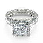 Load image into Gallery viewer, Sariah Halo Rope Twist Princess Cut Diamond Engagement Ring - Nivetta

