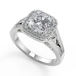 Load image into Gallery viewer, Savannah Double Prong Split Halo Cushion Cut Engagement Ring - Nivetta
